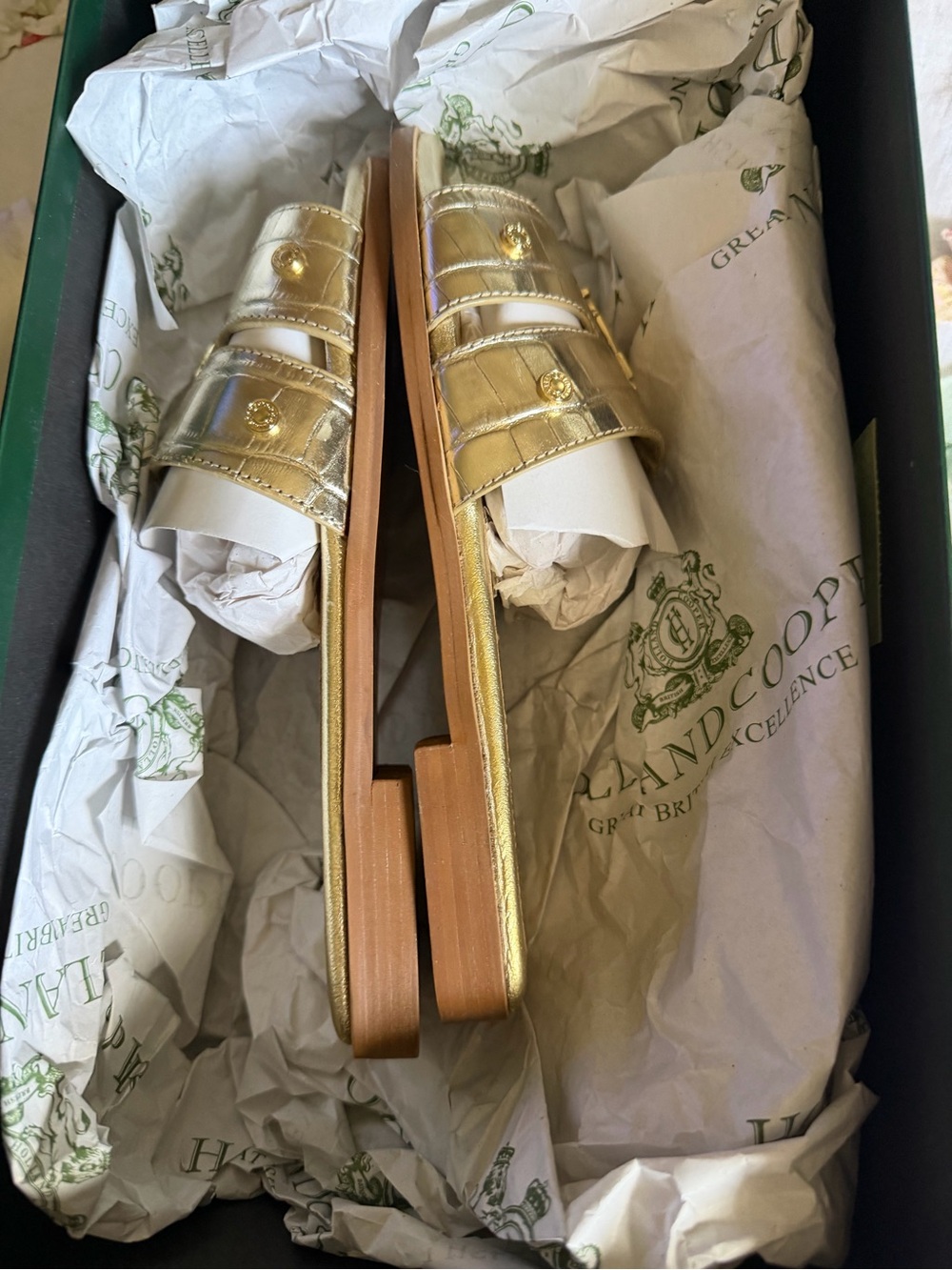 Holland Cooper monogram hold croc sandals with original box - Picture 9 of 11
